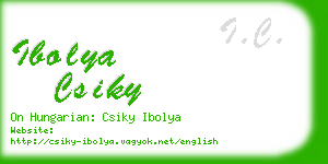 ibolya csiky business card